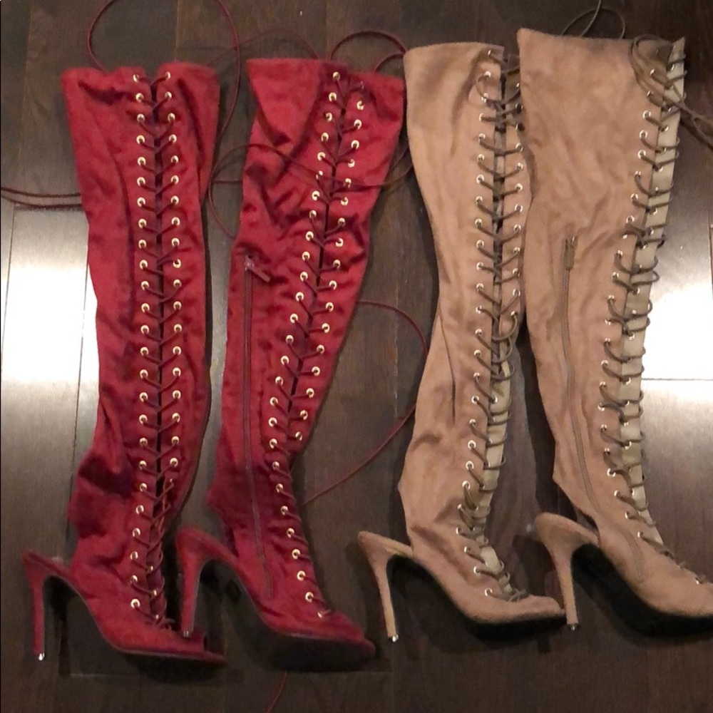 Women’s lace up boots - 2 pairs together !! 6 1/2